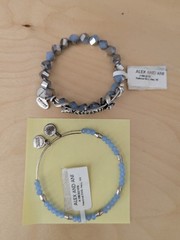 ALEX and ANI DEEP SEA MARINA SEAHORSE Charm SILVER Beaded WRAP Set Of 2