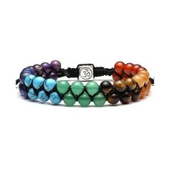 Chakra Crystal Bracelet Yoga Healing Stones Beaded Adjustable Meditation Jewelry