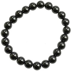 8mm Hematite Man-Made Power Stone Bracelet Elastic Band Simple Healing Jewelry