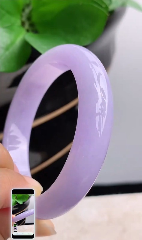 Cerified 52/53mm Authentic Ice Lavender Purple Jadeite Beautiful Formal Bracelet gallery