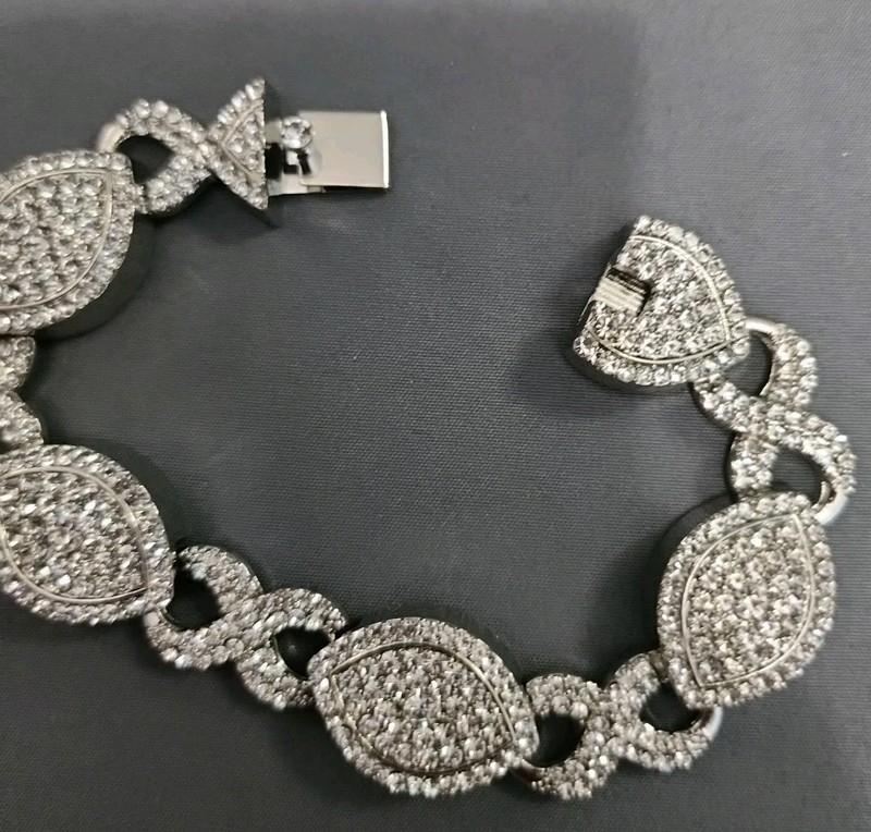 Hip Hop Metal Plated Cuban Link Eye Cross. Bling Iced Out Bracelet gallery