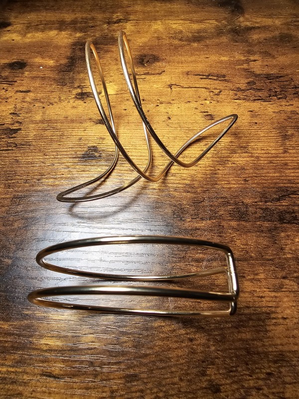 Gold Tone Metal Wire Cuff Bracelet, Stackable, Sizable, No Stone gallery
