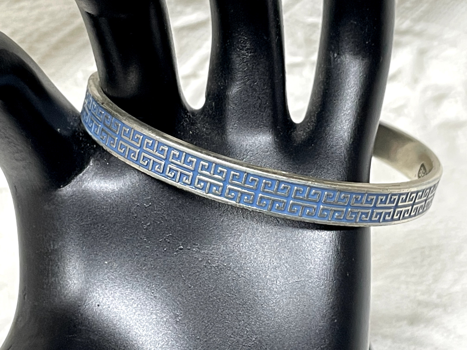 BEGUILED BY THE UNIVERSAL PATTERNS YOU RECOGNIZE GREEK KEY BLUE CUFF BRACELET gallery