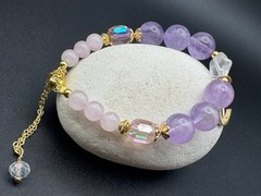 Handcrafted Rose Quartz Lavender Amethyst Pendant