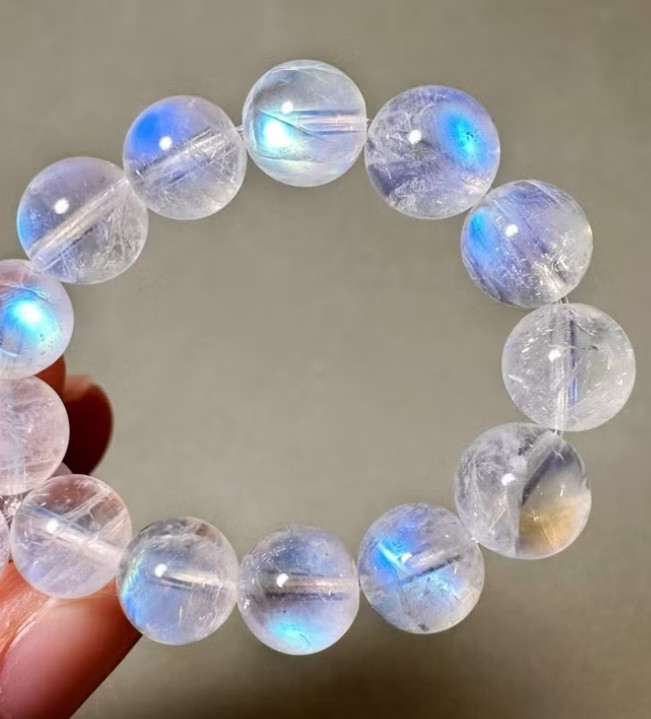 Moonstone Stone Bracelet Natural 7-8mm Gemstone Stretch Energy Bracelet Gift gallery