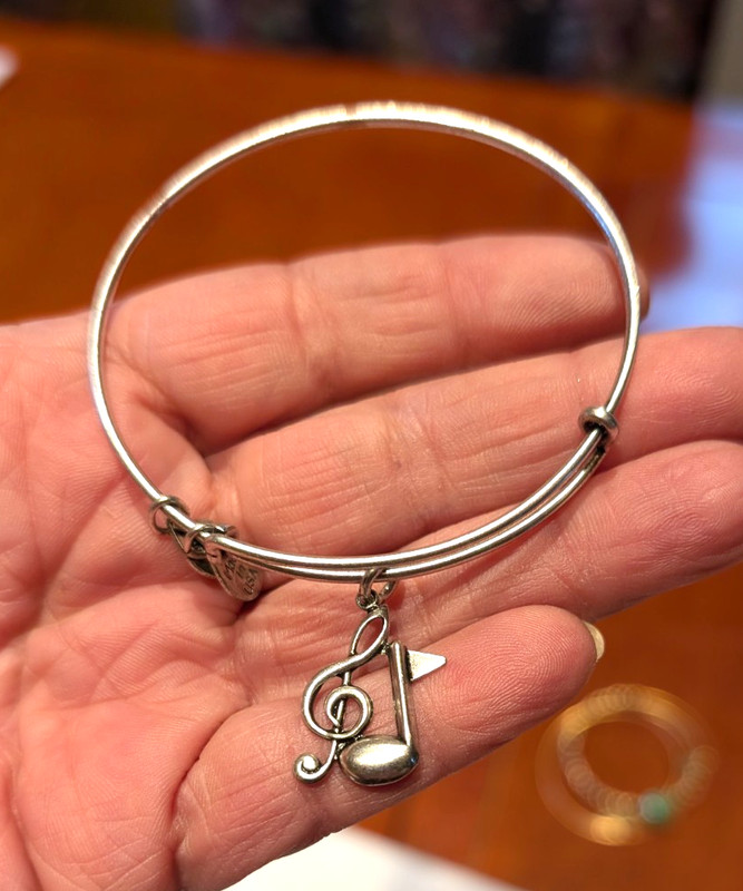 ALEX & ANI 2 silver Music Notes charm bracelet only one gallery