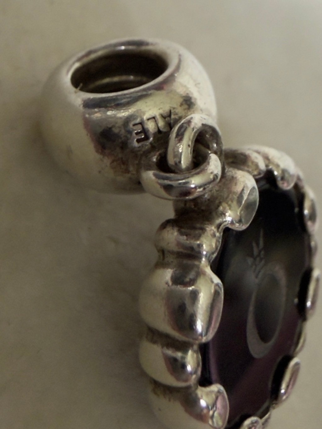 Genuine PANDORA Agate Cameo Butterfly Dangle Charm S925 ALE. gallery