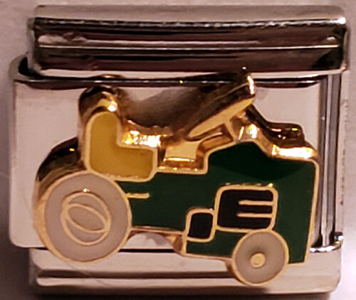 Green Tractor With Yellow Seat 9mm Enamel Italian Charm by BlinQ ~Farming~ gallery