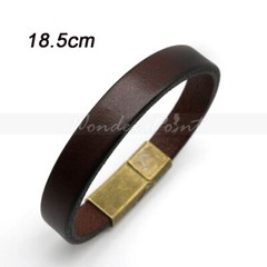 3 Color MEN Women Cowboy Black Genuine Leather Bracelet Wrist Band Bangle