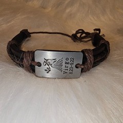 Virgo Zodiac Astrology Sign Leather Charm Bracelet