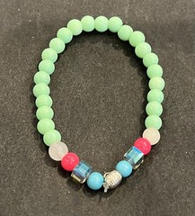 Mint green & light blue stretchy bracelet