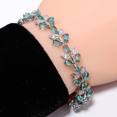 Paraiba Tourmaline, CZ 925 Sterling Silver Adjustable Bracelet 7-8″ B130310