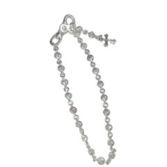 Chrome Hearts Silver Vintage Signed Cable Chain Bracelet Cross Dangle Lobster