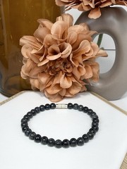 Wuji Jadeite Grey 6 1/2-7IN Non Adj Nylon Twist Closure Bead Bracelet 6MM