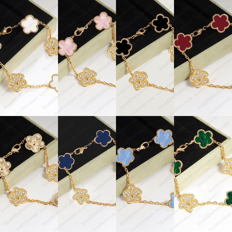 Women Four-Leaf Clover Bracelet Charm Mother-of-Pearl 18K Gold Designer Jewelry gallery