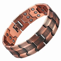Adjustable Men’s Copper Magnetic Bracelet with Sizing Tool and Magnets