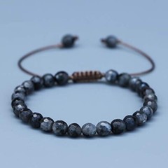 Natural Labradorite Beads Bracelet Gemstone Healing Crystal Bracelet Men’s Gift