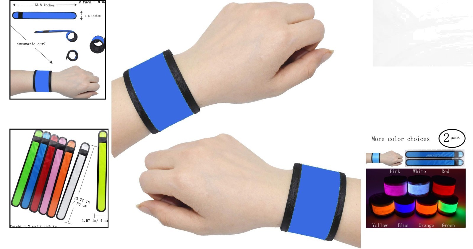 Light Up Slap Bracelets - Versatile Glow Wristbands for Nighttime Safety & Fun gallery