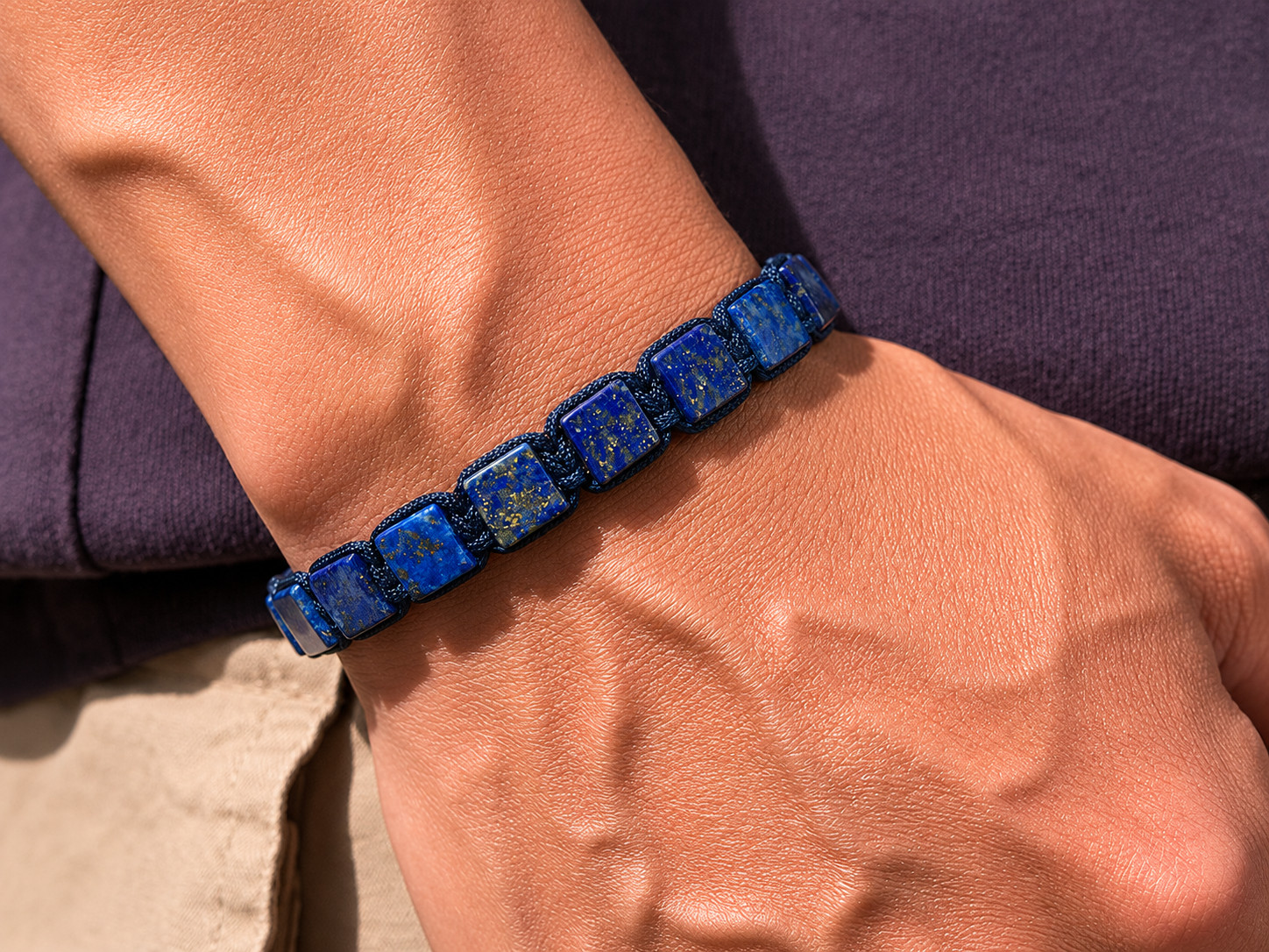 Natural Lapis Lazuli Bracelet Healing Protection Stone Bracelet for Men Women gallery