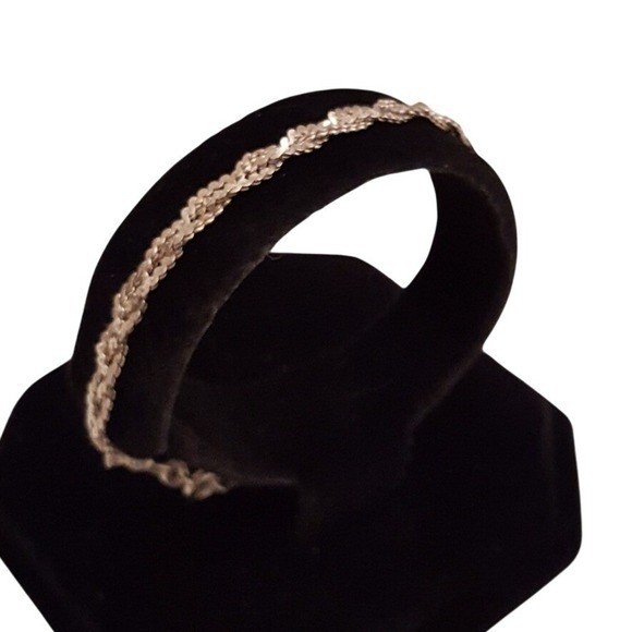 Sterling Silver Braided Multi Strand Chain Link Bracelet 925 Silver Shimmer gallery