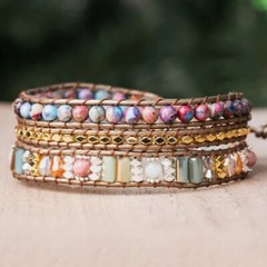 Sea Sediment Jasper Women Healing Meditation Chakra Yoga Handmade Bracelet Gifts