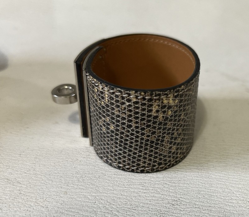 Authentic HERMES Kelly Bracelet Lizard & Silver Hardware Made In France gallery