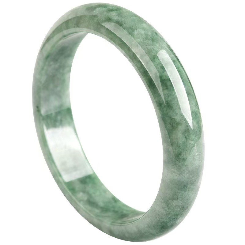 Real Grade A Natural Green Jade Jadeite Bracelet Smooth Circle Bangle ID 52-63mm gallery