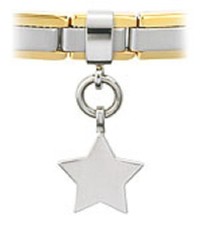 Slider Charm Stainless Steel Dangle Star Fits 4mm Bracelet Anklet Free Shipping