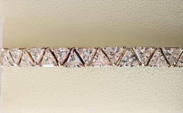 Trillian Cut CZ Solid Sterling Silver Tennis Bracelet Triangle Cubic Zirconia gallery