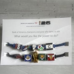 2026 FIFA World Cup Bank Of America USA 2 Charm Bracelets Blue/Blk New