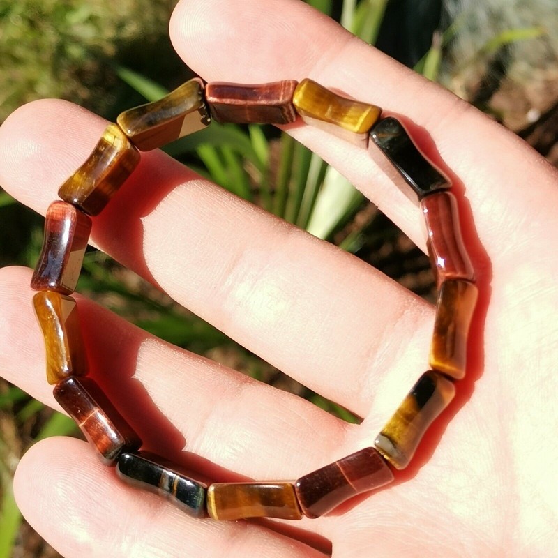 Natural Blue Red Yellow Tiger's Eye Bracelet Genuine Gemstone Crystal Healing gallery