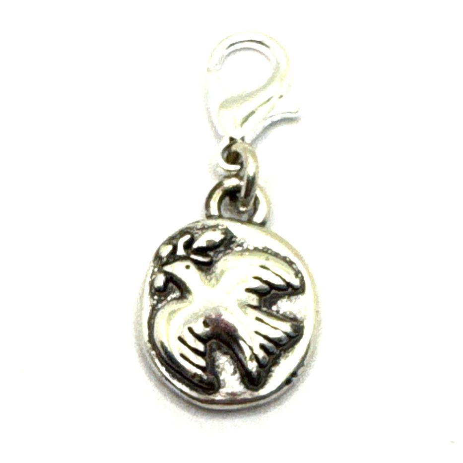Brighton Peace Sign Dove Olive Branch World Custom Silver Clip Charm gallery