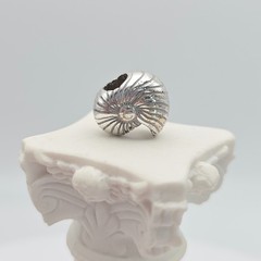 Vtg BRIGHTON Nautilus Seashell Slider Charm Coastal Silver Plate Nautical Beach
