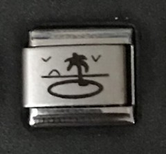 Palm Tree Beach Scenery Wholesale ITALIAN CHARM Link K2022BG4