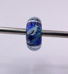 Mandy Ramsdell Shark Bead Retired Ocean Blue Dichroic Glass Artisan Charm