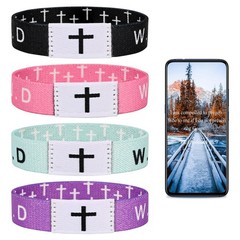 Pmormyy 4PCS Daily Bible Verse WWJD Bracelet, Christian Jesus Wearable Bracel…