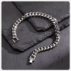 Vnox 18cm/20cm/22cm Stainless Steel Bold Cuban Bracelets for Men Women