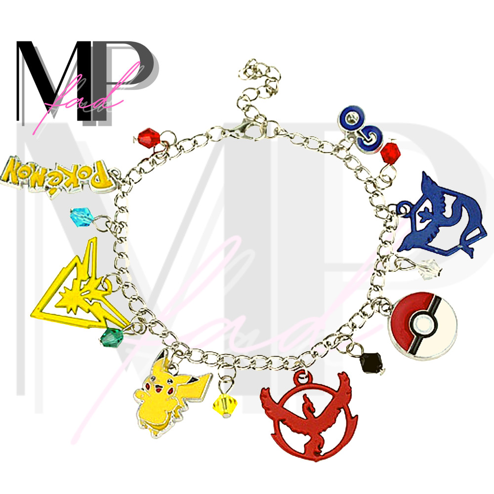 Pokemon GO Charm Bracelet Lobster Claw Closure Fashion Vintage Jewelry GIFT BOX