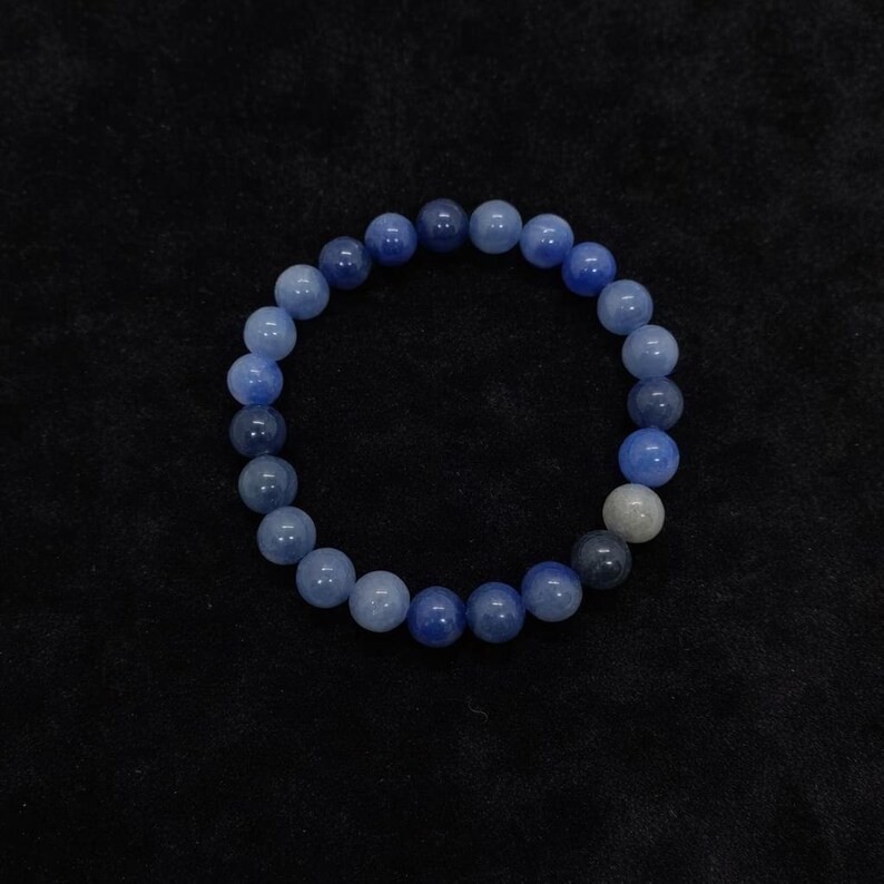 Handmade Blue Aventurine Bracelet Certified | Natural Gemstone Jewellery gallery