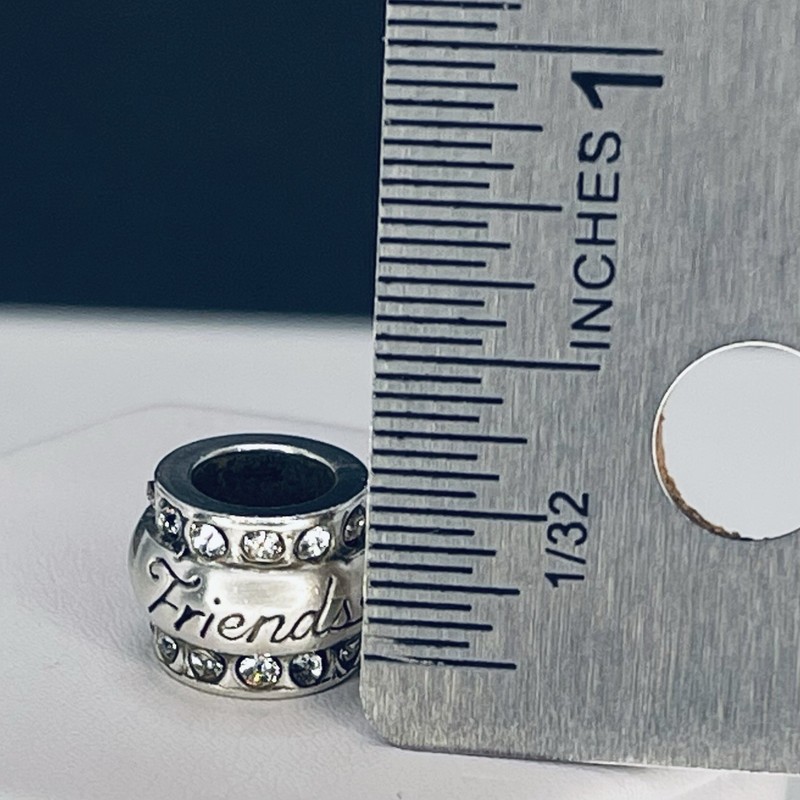 Brighton Friends Charm Silver Tone Crystal Bead Spacer Add a Bead gallery