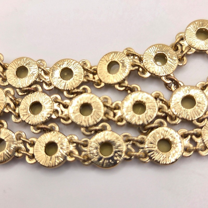 Banana Republic Three Strand Goldtone Bracelet With Faux Citrine gallery