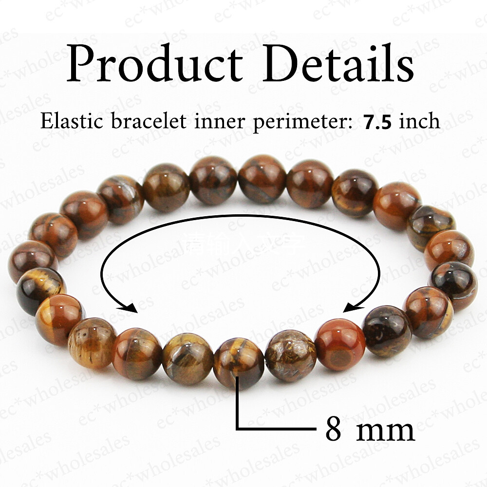 Handmade 8mm Mix Natural Round Gemstone Bead Healing Men Women Bracelets Jewely gallery