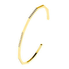 Ernstes Design Bangle Stainless A581 with Zirconia Width 0 3/32in