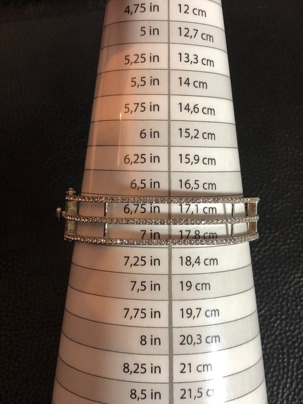 Silver Crystal Rhinestone Bangle Bracelet Chevron Wide Statement NORDSTROM 8001 gallery