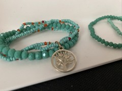Tree Of Life Turquoise Bead Bracelet Lot 13