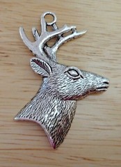 Silver 60x40mm 2.25″ Pewter Large Buck Deer Hunting Pendant Charm