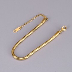 3.2mmWoman 18K Gold Plated Stainless Steel Round Snake Chain Bracelet 5.5-7.8”