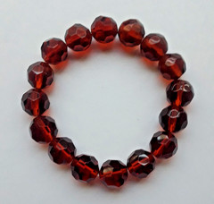NEW CHUNKY BROWN FACETED GLASS BEADED BRACELET, BUY ANY 2 GET 3RD FREE