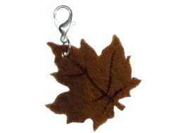 Maple Leaf Charm Pendant Charm Bracelet Miniblings Autumn Leaf Felt Brown
