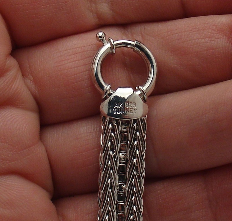Double Row Wheat Spiga CZ Tennis Chain Bracelet Anti-Tarnish Real 925 Silver gallery